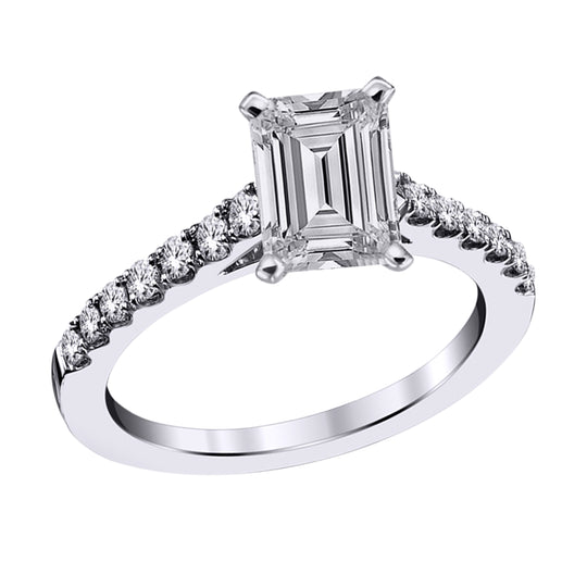 1CT Lab Grown Engagement Rings with Accent Diamonds
