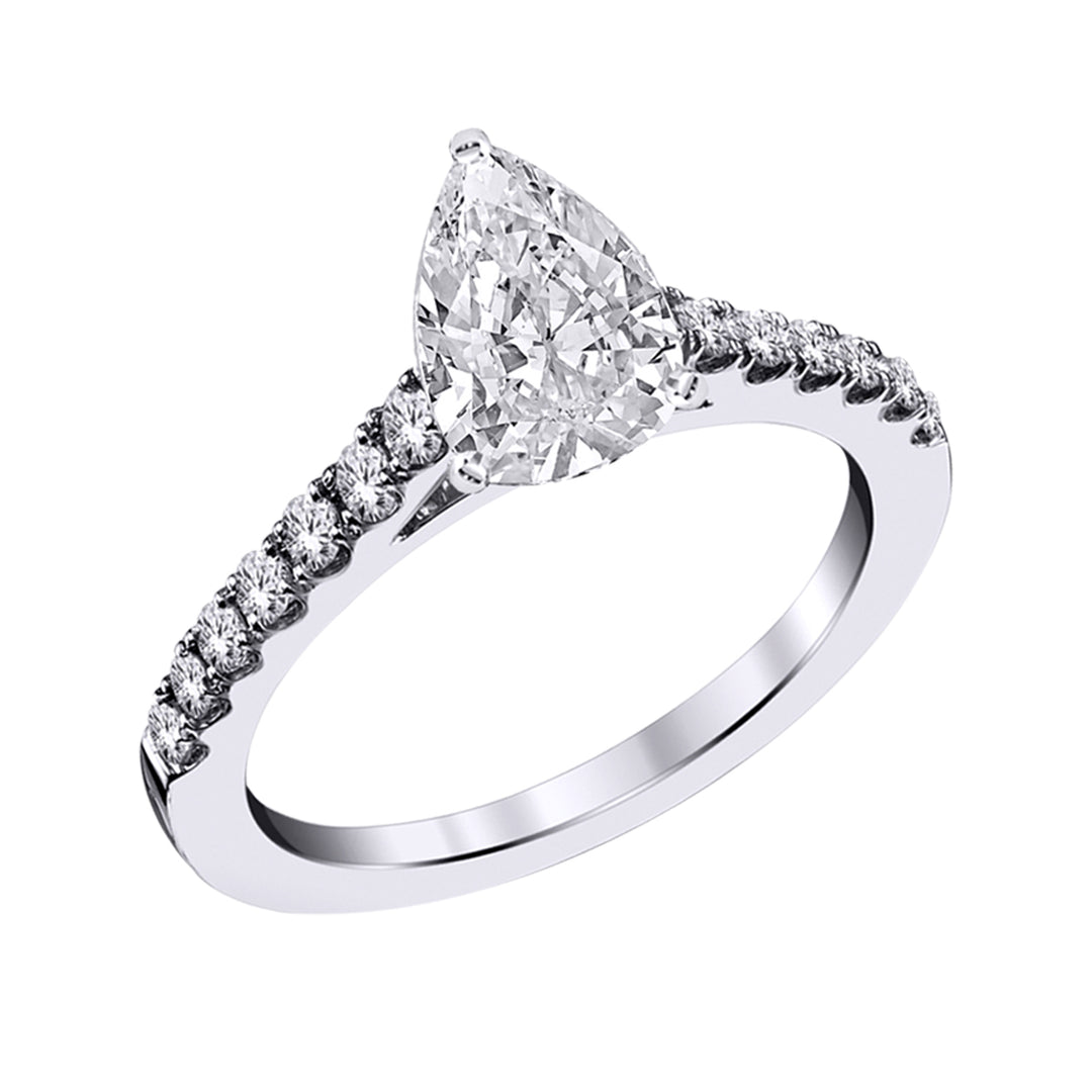 1CT Lab Grown Engagement Rings with Accent Diamonds