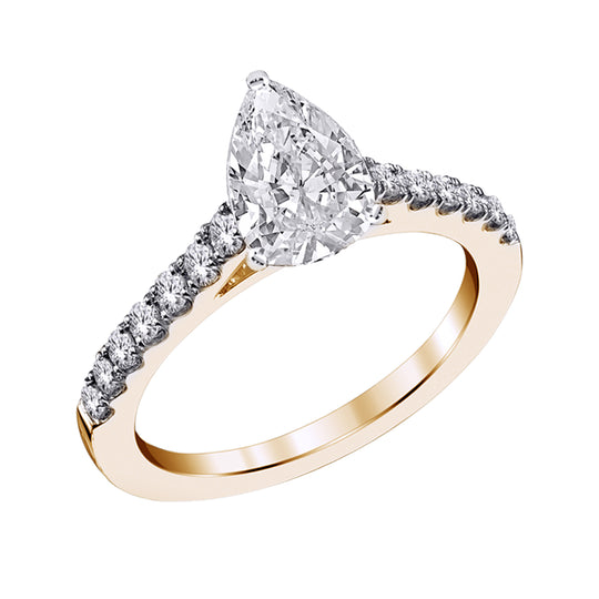 1CT Lab Grown Engagement Rings with Accent Diamonds
