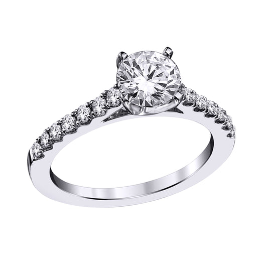 1CT Lab Grown Engagement Rings with Accent Diamonds