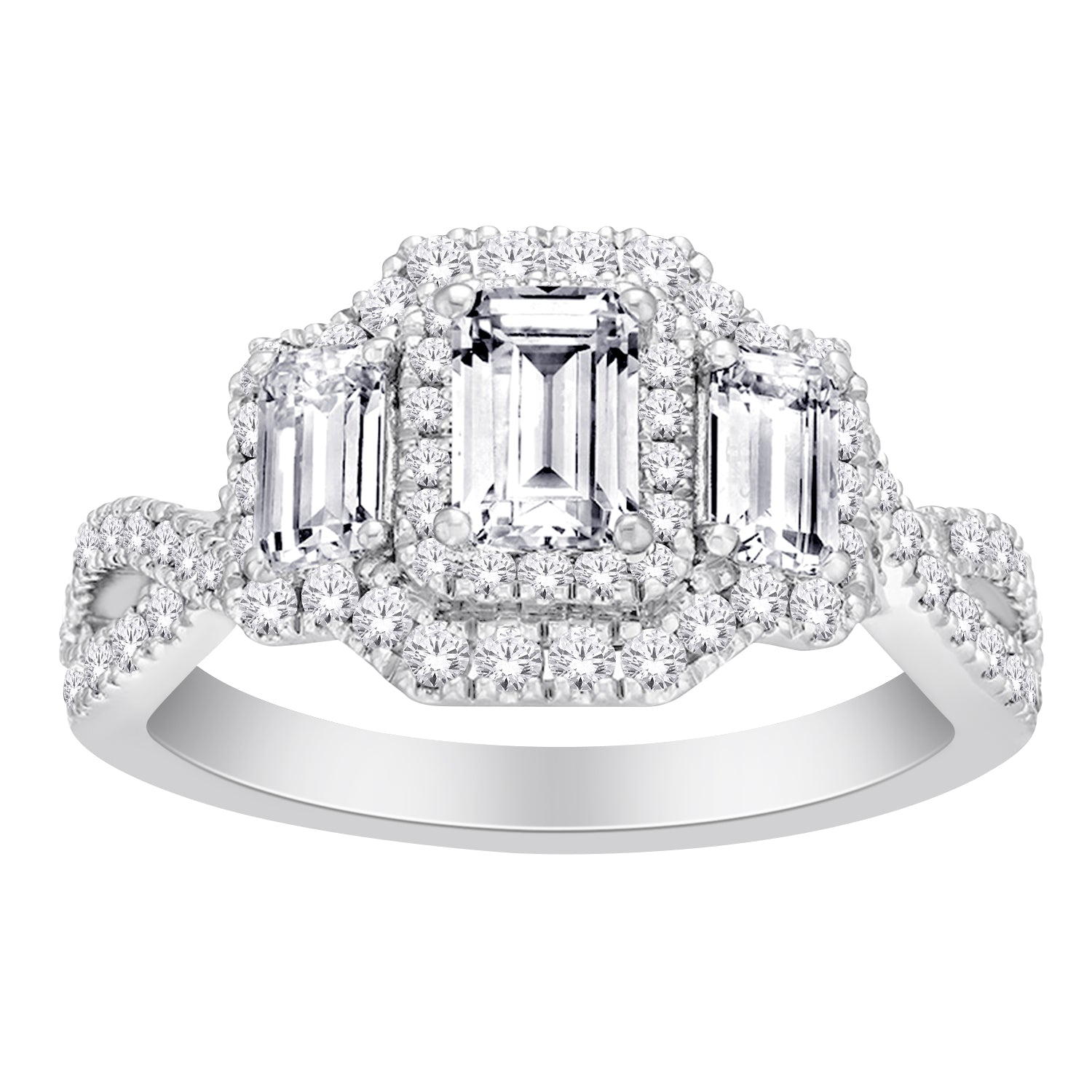14 Karat White Gold 6.25 Carat Diamonds Channel Setting Engagement - Ruby  Lane