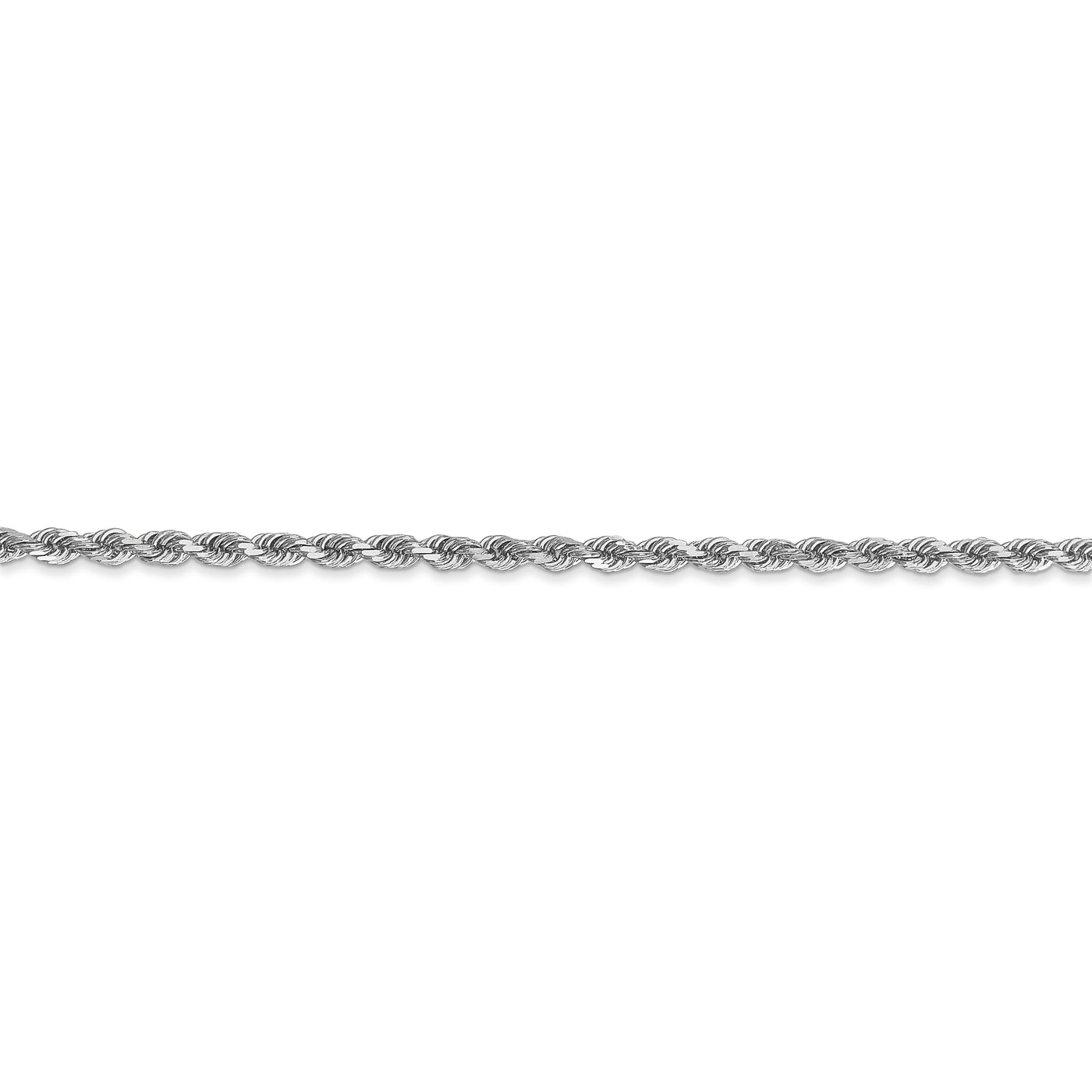 10k White Gold 2.25mm Diamond-cut Rope Chain