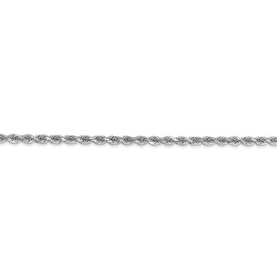 10k White Gold 2.25mm Diamond-cut Rope Chain