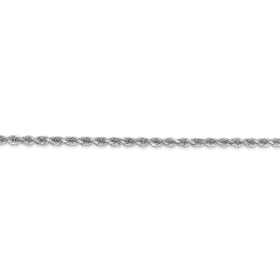 10k White Gold 2.25mm Diamond-cut Rope Chain