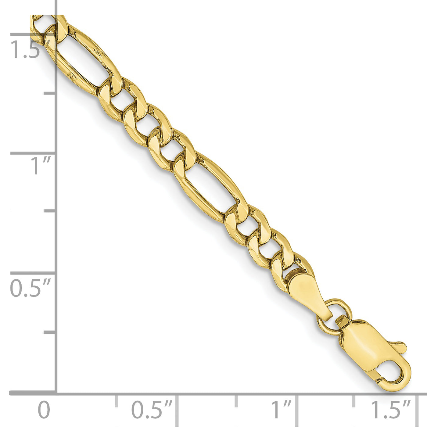10k 4.2mm Semi-Solid Figaro Chain 7"