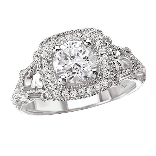 Halo Semi-Mount Diamond Ring