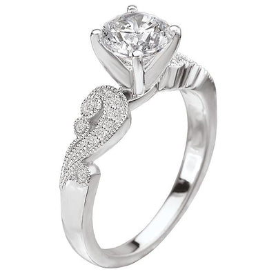 peg head semi-mount diamond ring 115021-sa