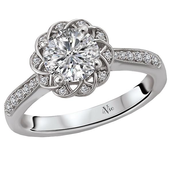 Halo Semi-Mount Diamond Ring
