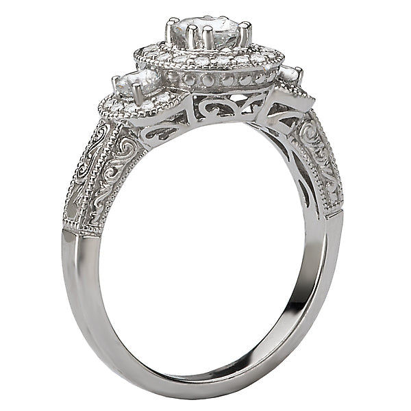 Halo Semi-Mount Diamond Ring