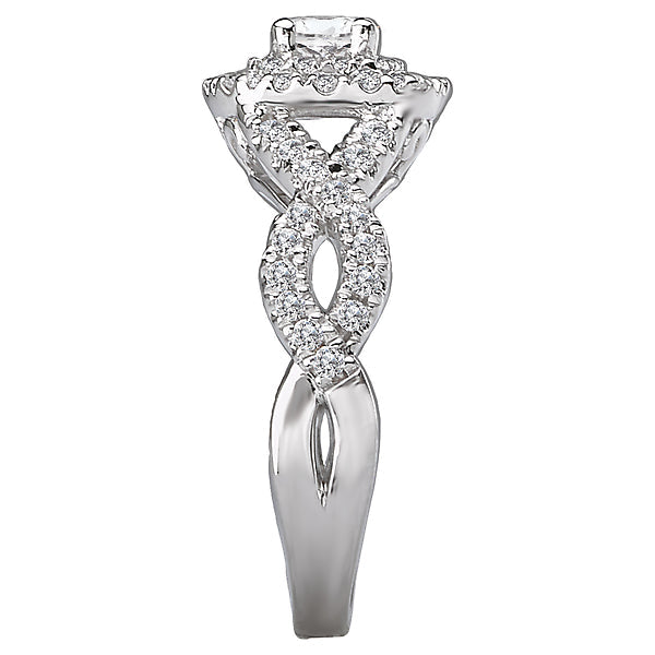 Halo Semi-Mount Diamond Ring