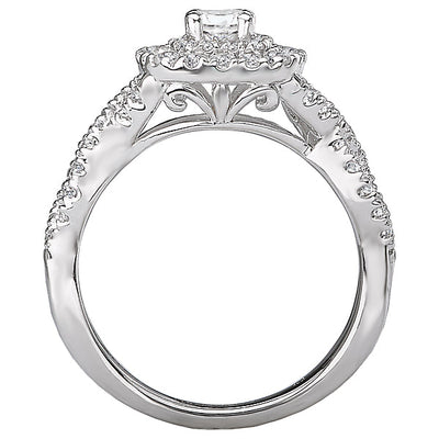 Halo Semi-Mount Diamond Ring