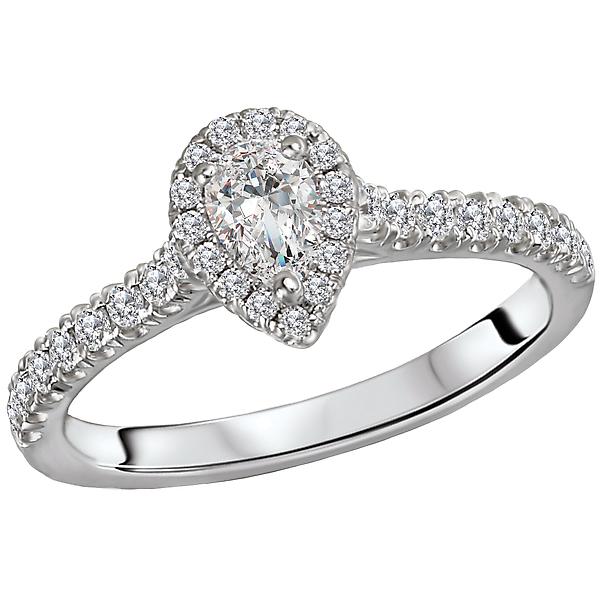 Halo Diamond Semi-Mount Engagement Ring