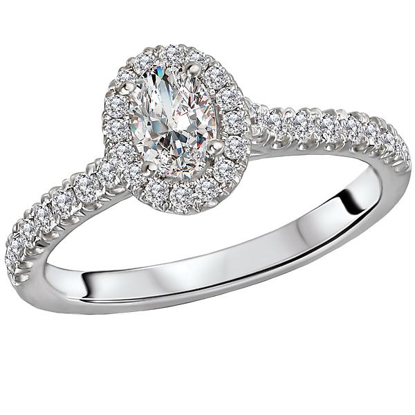 Halo Diamond Semi-Mount Engagement Ring