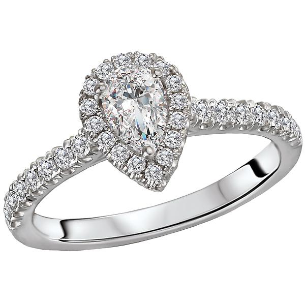Halo Diamond Semi-Mount Engagement Ring