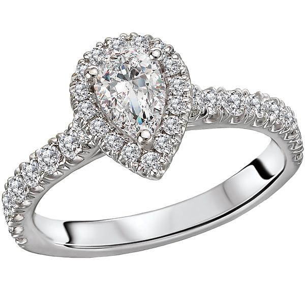 Halo Diamond Semi-Mount Engagement Ring