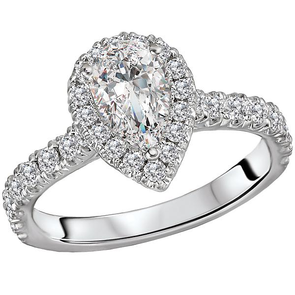 Halo Diamond Semi-Mount Engagement Ring
