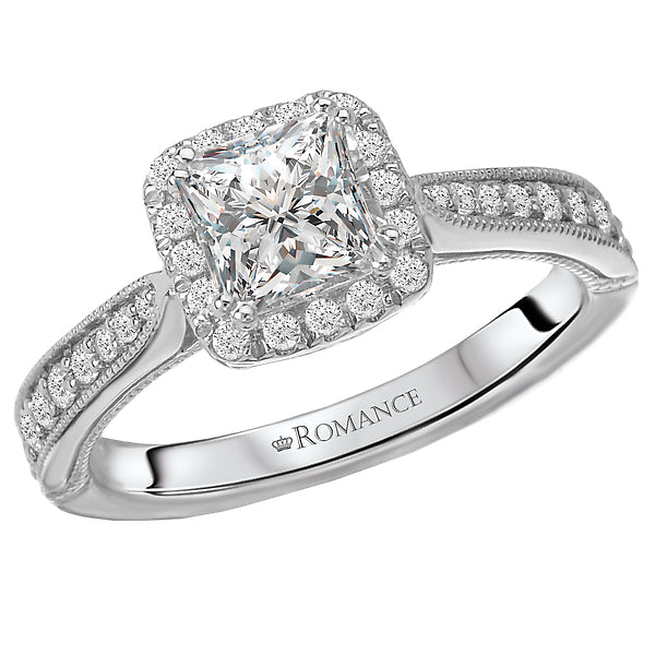 halo semi-mount diamond ring