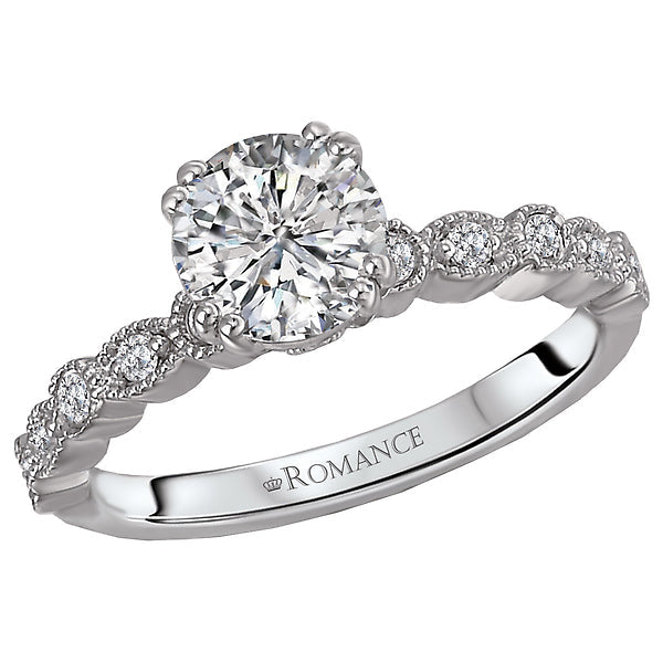 peg head semi-mount diamond ring