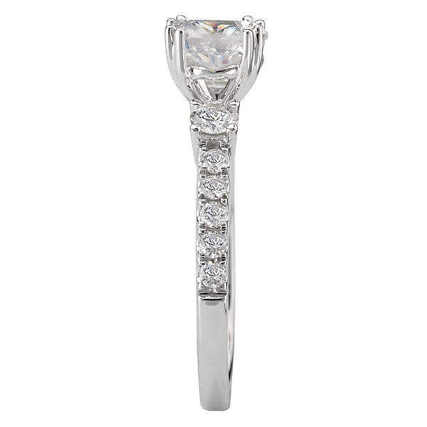 3-Stone Semi-Mount Diamond Ring