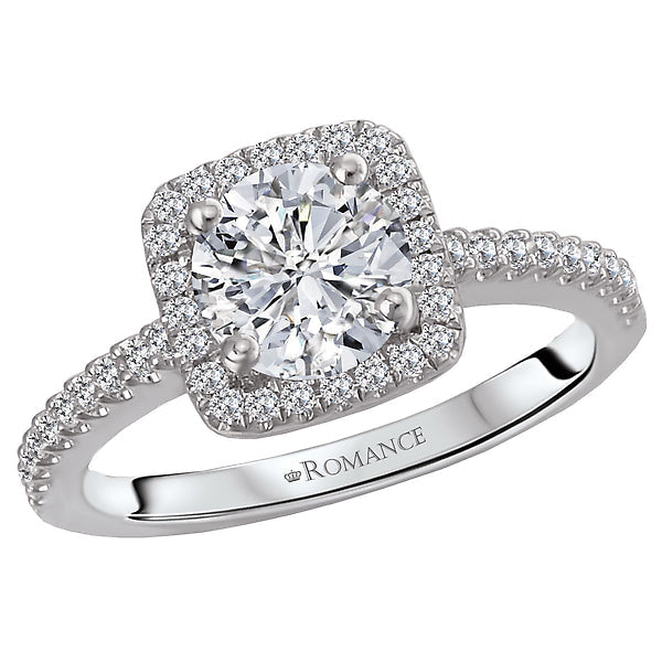 halo semi-mount diamond ring