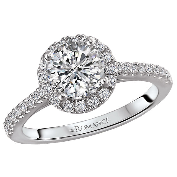 halo semi-mount diamond ring