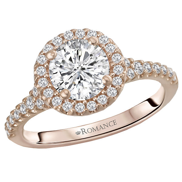 halo semi-mount diamond ring