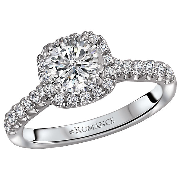 halo semi-mount diamond ring