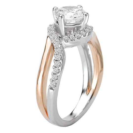 Two Tone Semi-Mount Diamond Ring