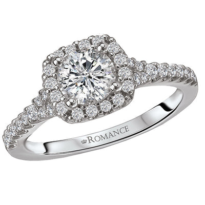 halo semi-mount diamond ring
