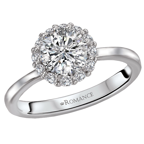 halo semi-mount diamond ring