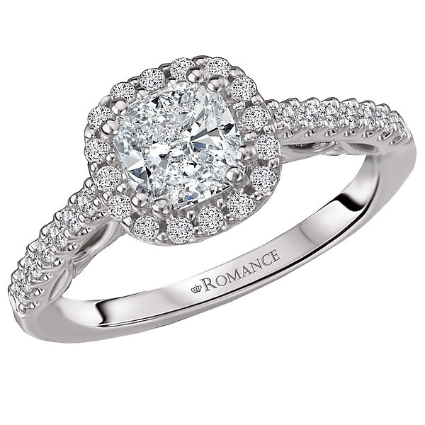 halo semi-mount diamond ring