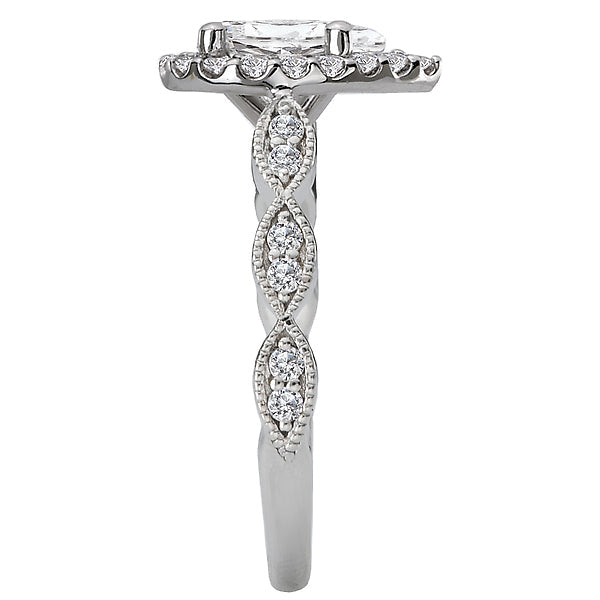 Halo Semi-Mount Diamond Ring