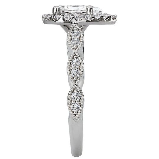 Halo Semi-Mount Diamond Ring