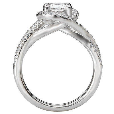 Halo Semi-Mount Diamond Ring