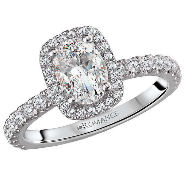 halo semi-mount diamond ring