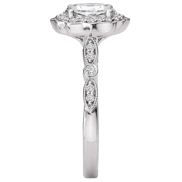 Halo Semi-Mount Diamond Ring