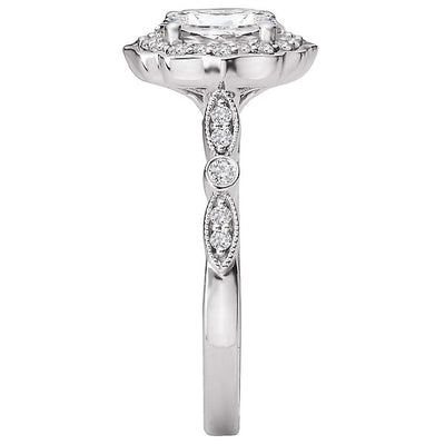 Halo Semi-Mount Diamond Ring