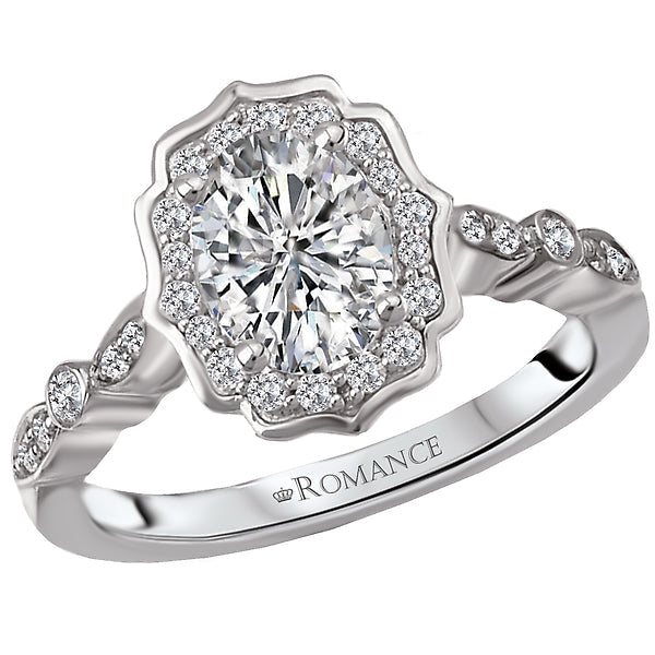 halo semi-mount diamond ring