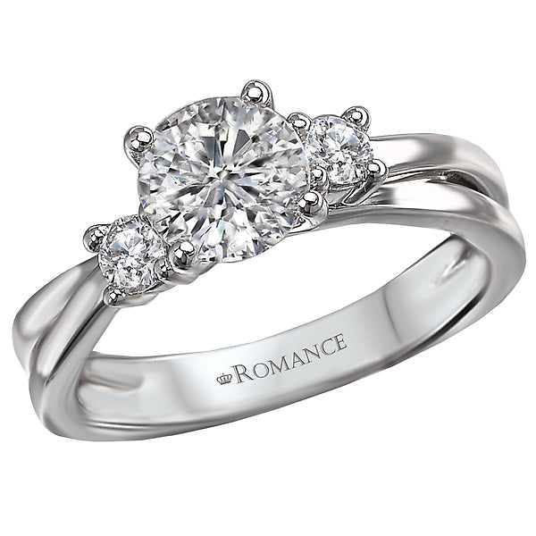 3-stone semi-mount diamond ring