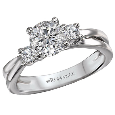 3-stone semi-mount diamond ring