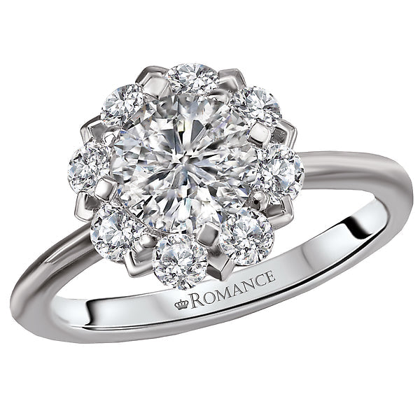 halo semi-mount diamond ring