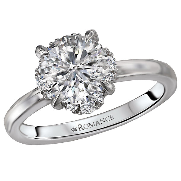 halo semi-mount diamond ring