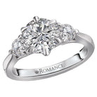 3 stone semi-mount diamond ring