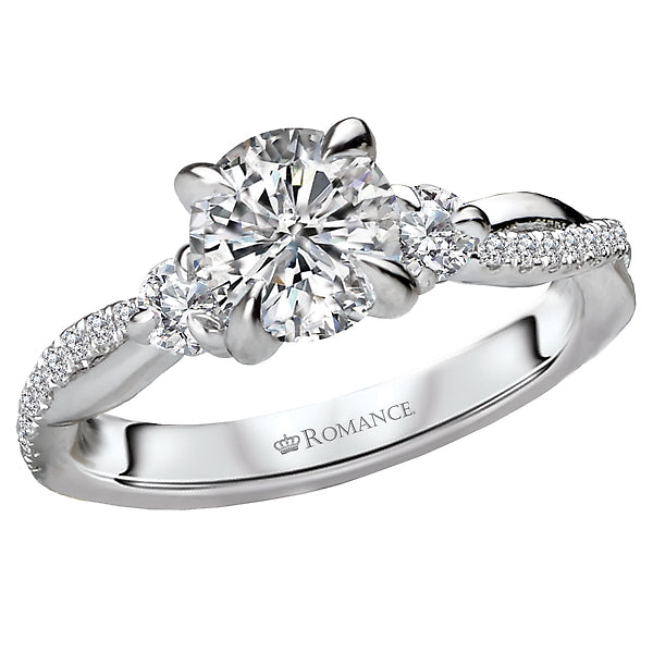 3-stone semi-mount diamond ring