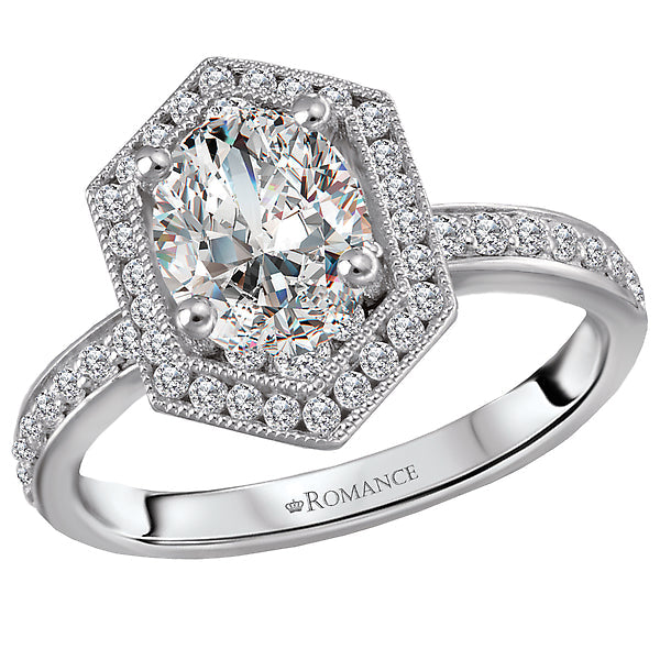 halo semi-mount diamond ring