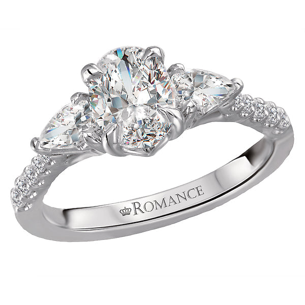 3 stone semi-mount diamond ring