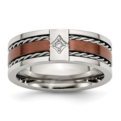 Stainless Steel Band with a Diamond