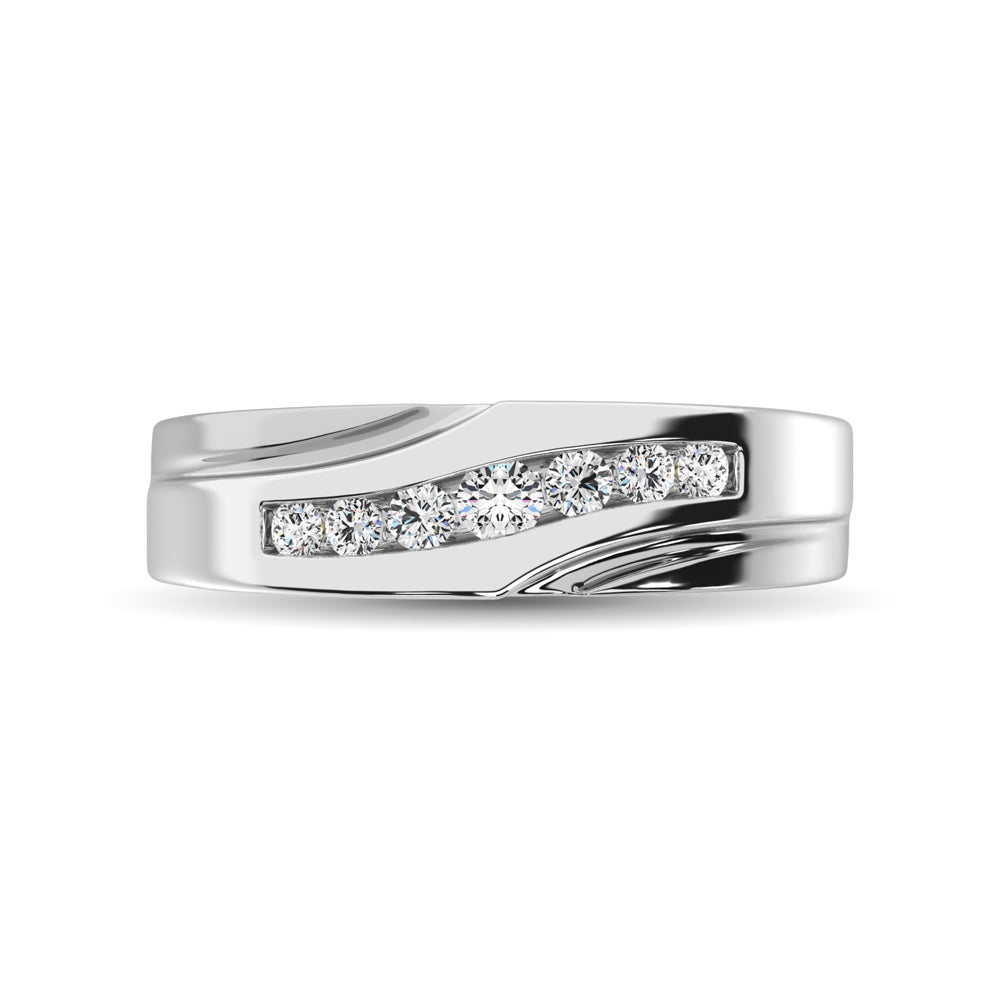10K White Gold 1/4 Ct.Tw. Diamond Mens Band