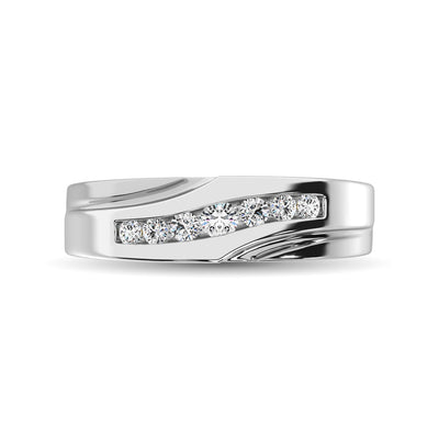 10K White Gold 1/4 Ct.Tw. Diamond Mens Band