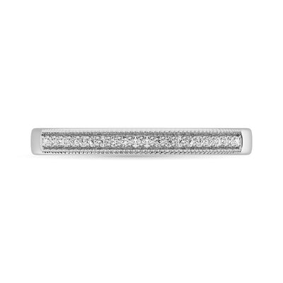 10K White Gold 1/10 Ct.Tw. Diamond Wedding Band Ring